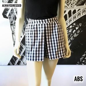 ABS Black & White Gingham Skort NWOT